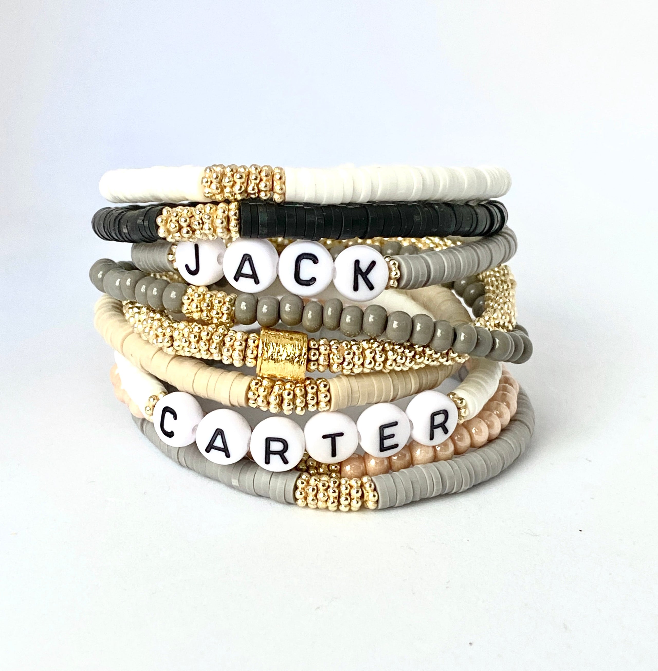 Handmade bracelets with store names